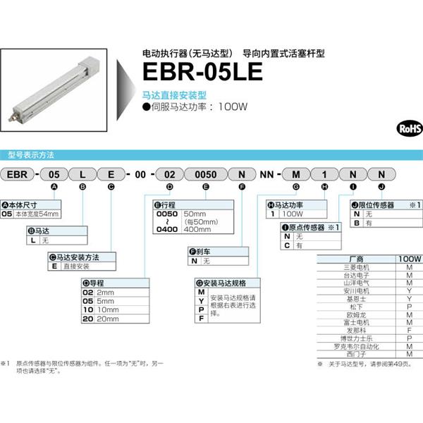 CKD喜開理電動執(zhí)行器（無馬達型）滑塊型EBR-05LE-00-050150NNN-M1NN