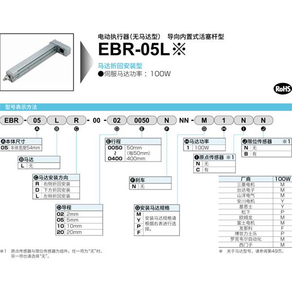 CKD喜開理電動執(zhí)行器（無馬達型）滑塊型EBR-05LD-00-050050NNN-M1NN