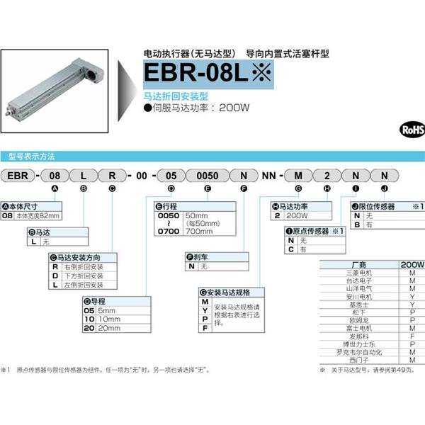 CKD喜開(kāi)理電動(dòng)執(zhí)行器（無(wú)馬達(dá)型）滑塊型EBR-08LL-00-050050NNN-M2NN